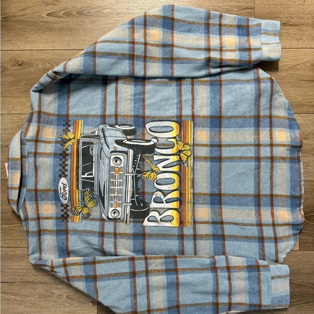 Ford Blue Plaid Button Down Shirt - Picture 6 of 9